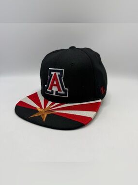 New Arizona Wildcats Zephyr Snapback Hat Rising Sun Black Red Cap Mens One Size
